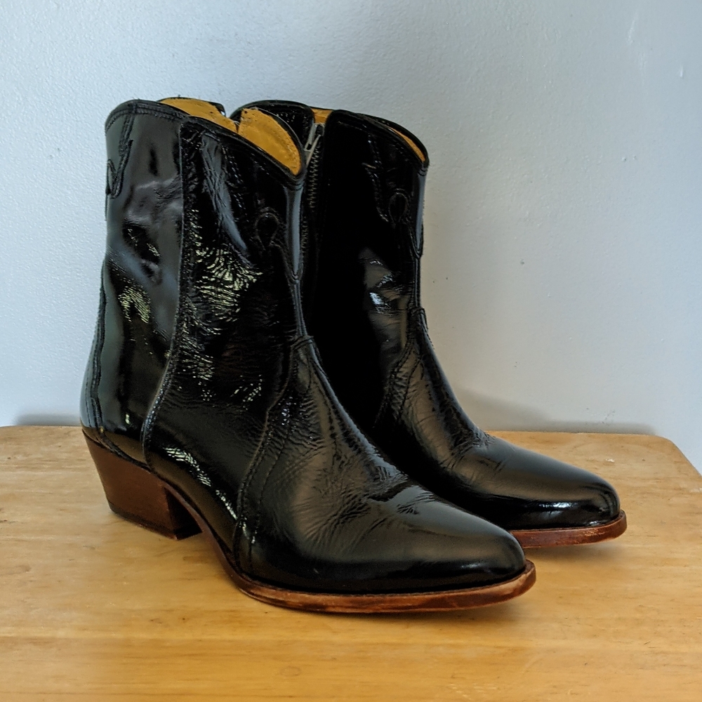 Free People "New Frontier Western Boots" black